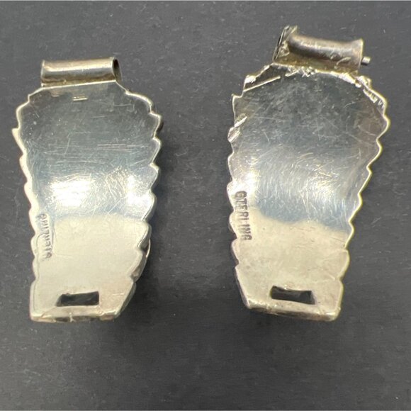 Vintage Watch Band Tips Extenders Sterling Silver Coral Turquoise Southwest - Picture 4 of 6